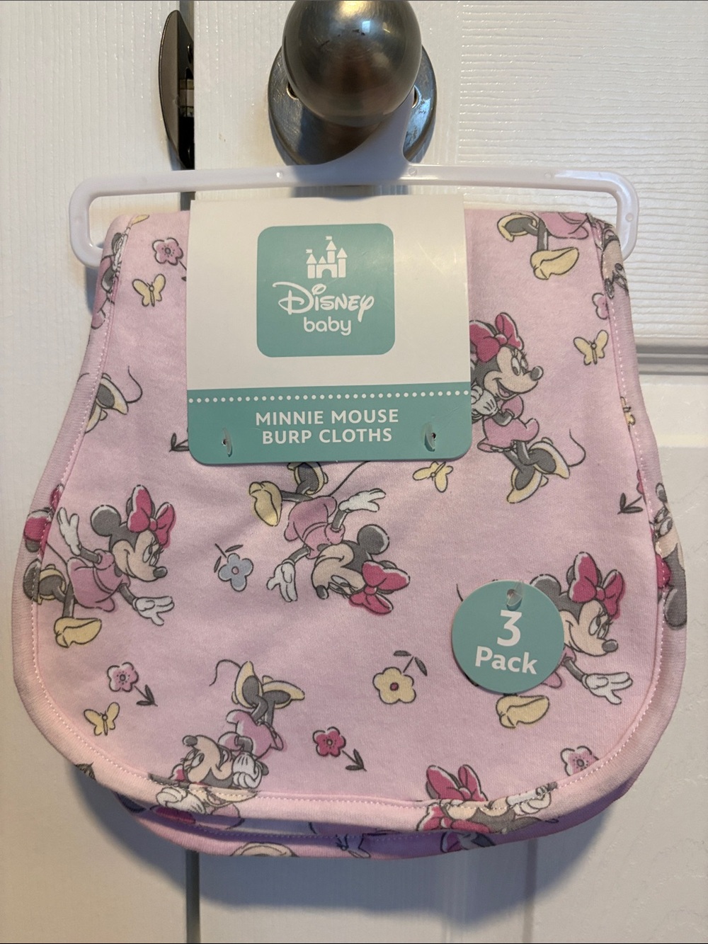 Disney Minnie Mouse Pink Baby Burp Cloths - 3 Pack